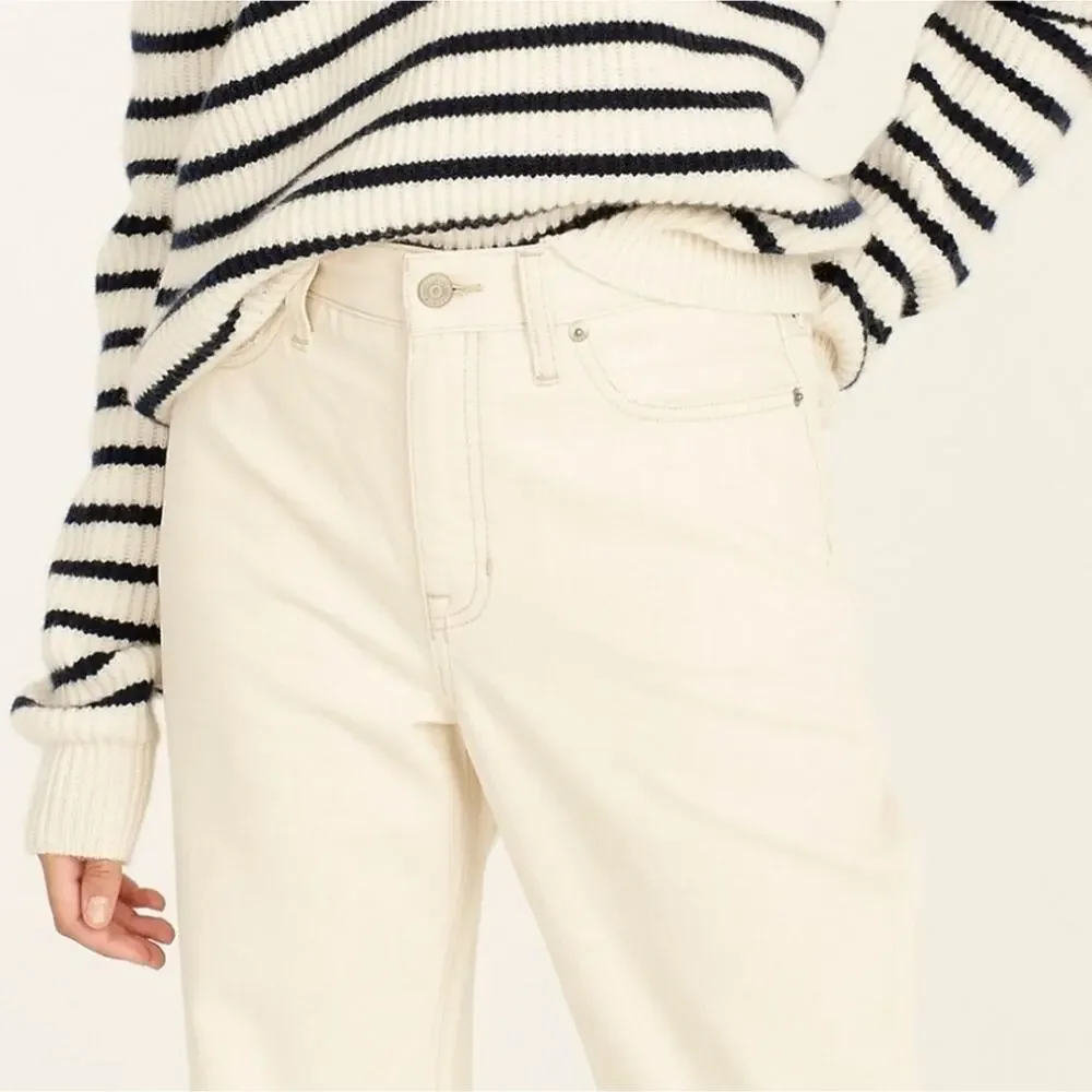 J. Crew Slouchy Boyfriend High Waisted Jean Ecru White Rigid Denim NWT 28